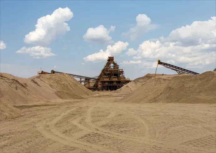 piles of construction aggregate